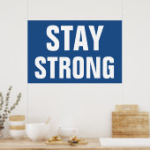 Sterk Inspirerend blauw Poster (Keuken)