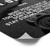 Sterk inspirerende prijsopgave voor succes blijven poster (Hoek)