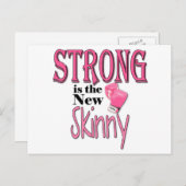 STERK is de nieuwe Skinny. met roze handschoenen Briefkaart (Voorkant / Achterkant)