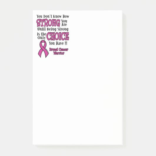 Sterk/keuze...Borstkanker Post-it® Notes (Voorkant)