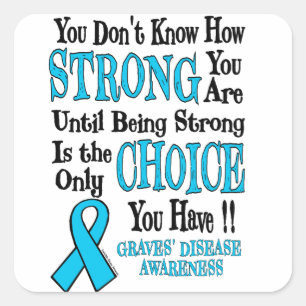 Sterk/keuze...Graves' Vierkante Sticker