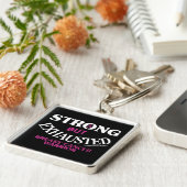 STERK maar VERMOEID...Borstkanker Sleutelhanger (Zijkant)