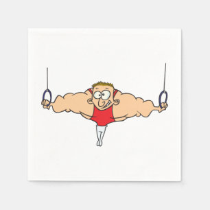Sterk Man Gymnast Paper Napkins Servetten