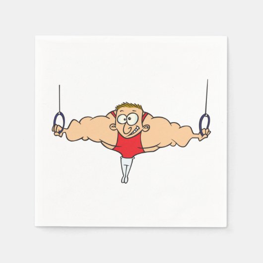 Sterk Man Gymnast Paper Napkins Servetten (Voorkant)