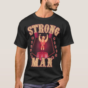 Sterk Man  Retro Circus Carnaval Verjaardag T-shirt