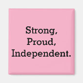 Sterk, trots, onafhankelijk magneet (Voorkant)