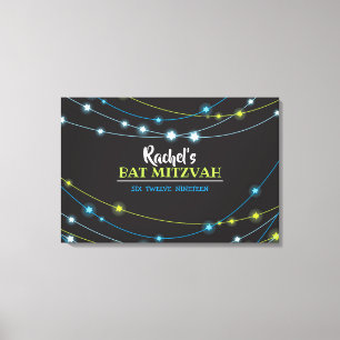 STERK VAN STARS Bar Bat Mitzvah Sign-In Board Canvas Afdruk