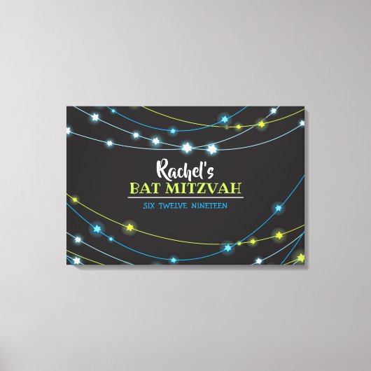 STERK VAN STARS Bar Bat Mitzvah Sign-In Board Canvas Afdruk (Voorkant)