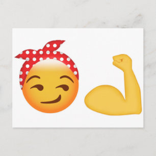 Sterk vrouw emoji briefkaart