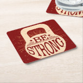 Sterk zijn vierkante kartonnen onderzetter (Schuin)