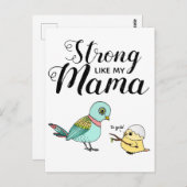 Sterk zoals mijn mama | Funny Moeder & Baby Vogels Briefkaart (Voorkant / Achterkant)