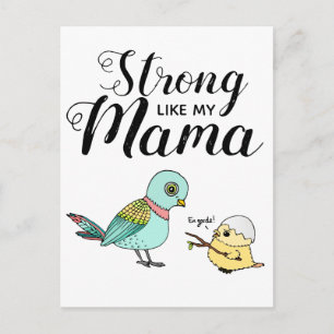 Sterk zoals mijn mama Funny Moeder & Baby Vogels Briefkaart