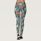 Sterk zomerbloempatroon leggings (Achterkant)