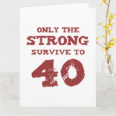 Sterke 40e verjaardag kaart (Gele Bloem)