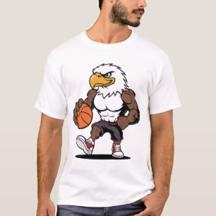 Sterke Adelaar Basketbal Mascotte Logo Ontwerp Vec T-shirt