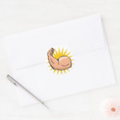 Sterke arm Flex Ronde Sticker (Envelop)