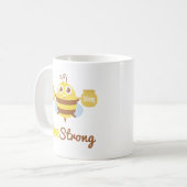Sterke Cartoon bij Amusante en Cute Bee Koffiemok (Voorkant links)