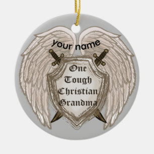 Sterke christelijke oma-sieraad keramisch ornament