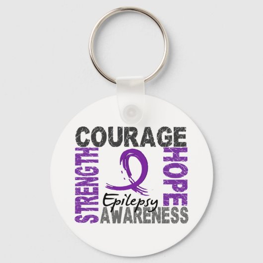 Sterke Courage Hope Epilepsy Sleutelhanger (Voorkant)