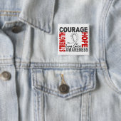 Sterke Courage Hope Lung Cancer Vierkante Button 5,1 Cm (In situ)