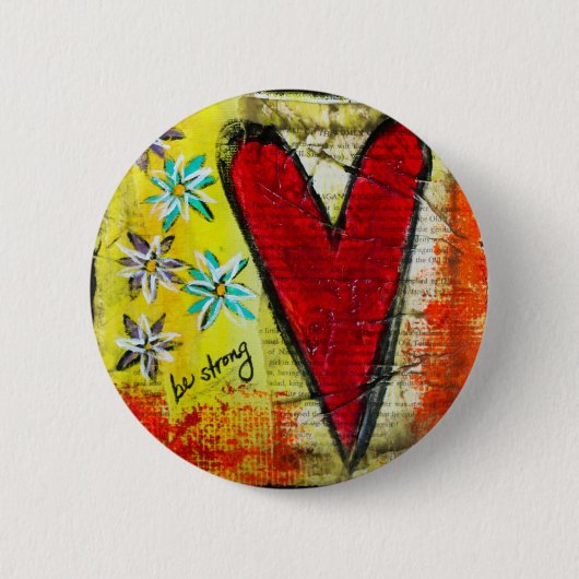 Sterke decoratieve pop zijn ronde button 5,7 cm (Voorkant)