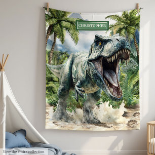 Sterke dinosaurus deken aangepaste naam gepersonal