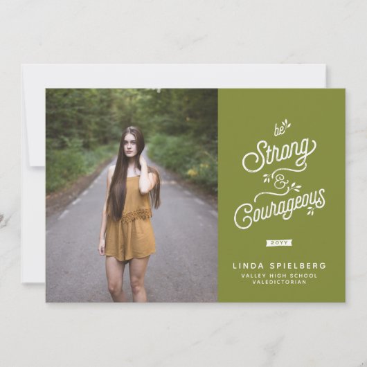 Sterke en moedige aankondiging van Afstuderen (Voorkant)