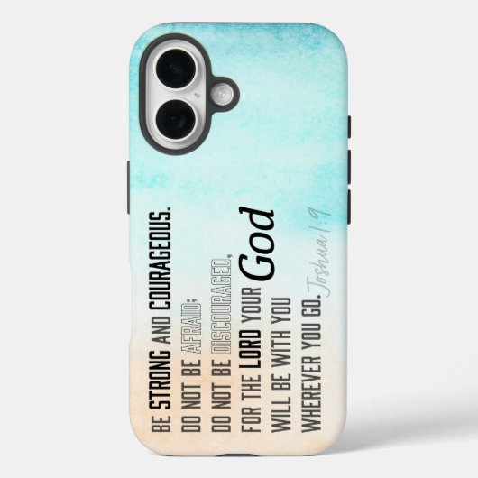 Sterke en moedige Joshua 1:9 Bijbelversie Case-Mate iPhone Case (Achterkant)