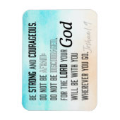 Sterke en moedige Joshua 1:9 Bijbelversie Magneet (Verticaal)