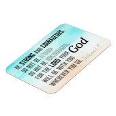 Sterke en moedige Joshua 1:9 Bijbelversie Magneet (Linkerzijde)