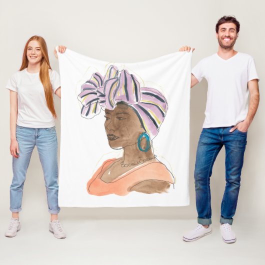 Sterke en mooie vrouw fleece deken (In situ)