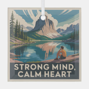 Sterke Geest, Kalm Hart Glas Ornament