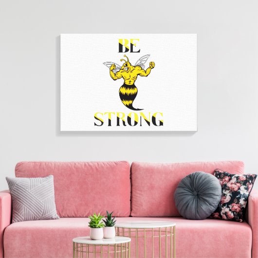 Sterke gele jeksmuur kunst canvas afdruk (Insitu (Woonkamer))