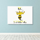 Sterke gele jeksmuur kunst canvas afdruk (Insitu (Houten vloer))