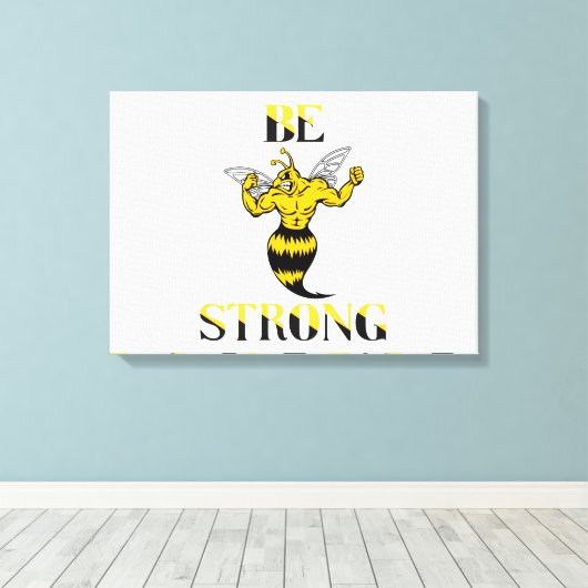 Sterke gele jeksmuur kunst canvas afdruk (Insitu (Houten vloer))