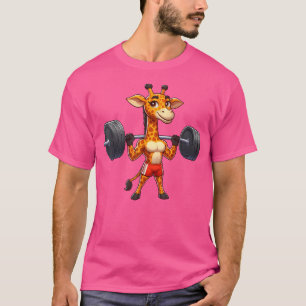 Sterke Giraffe Barbell Lifting Gewichten Grappig C T-shirt