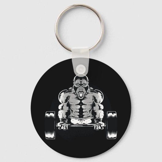 Sterke Gorilla pompen Sleutelhanger (Voorkant)
