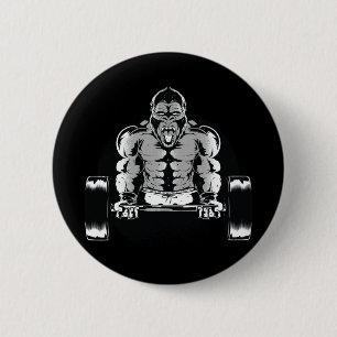 Sterke Gorilla Pompt Spieren Ronde Button 5,7 Cm