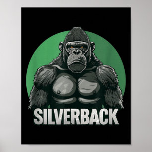 Sterke Gorilla Zilverruggige Voor Aap Liefhebbers Poster