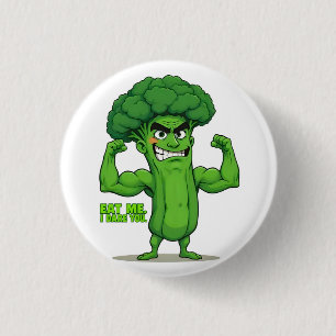 Sterke Groenten Club-Flexing Broccoli Grappige Car Ronde Button 3,2 Cm