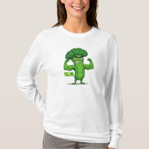 Sterke Groenten Club-Flexing Broccoli Grappige Car T-shirt