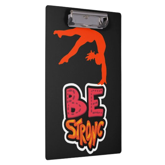 Sterke gymnastiek zijn klembord (Rechts)