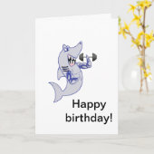 Sterke haaiverjaardag kaart (Gele Bloem)