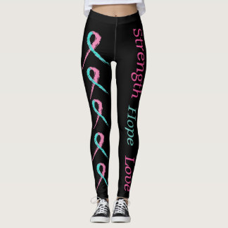 Sterke hoop liefdesroze en blauwgroen leggings