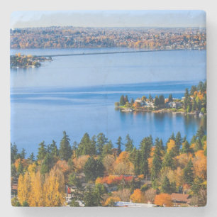 Sterke kleuren van de herfst in Bellevue Stenen Onderzetter