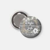 Sterke lights Wreath Rustic Wedding Magneet (Voorkant / Achterkant)