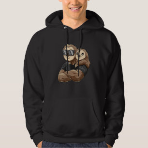 Sterke luiaard met baby luiaard kind voor een luia hoodie