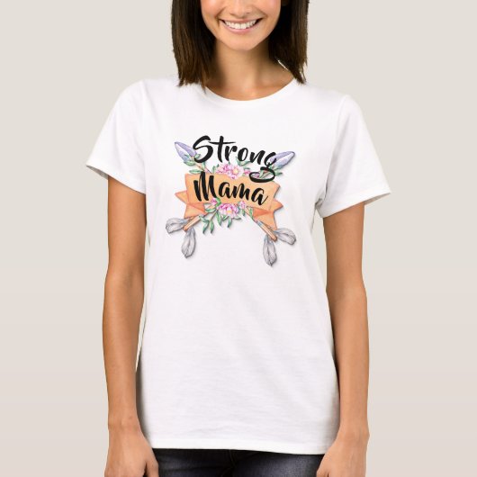 Sterke mama, moeder dochter Matching Boho Arrows T-shirt (Voorkant)