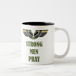 Sterke Mannen Pray 11oz tweetone Christelijke koff Tweekleurige Koffiemok