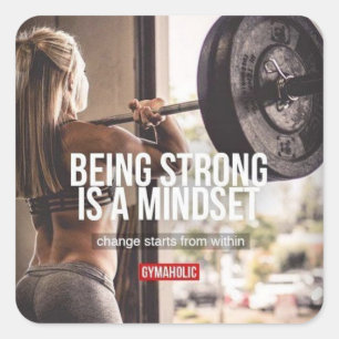 Sterke Mindset - Inspirerend voor de fitness van v Vierkante Sticker